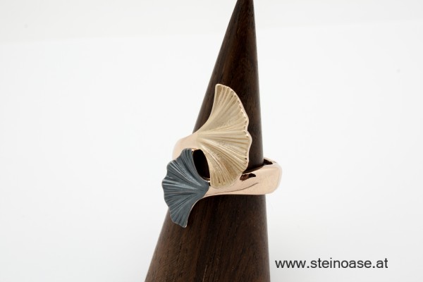 Ring Ginkgo-Blatt  Rose-Gold